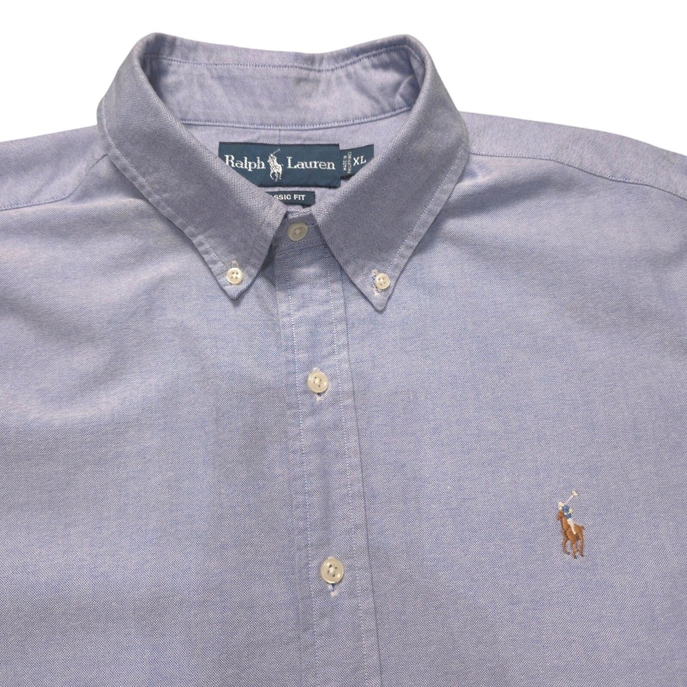 Ralph Lauren Mens XL Classic Fit Light Blue Oxford Button Down Shirt Long Sleeve